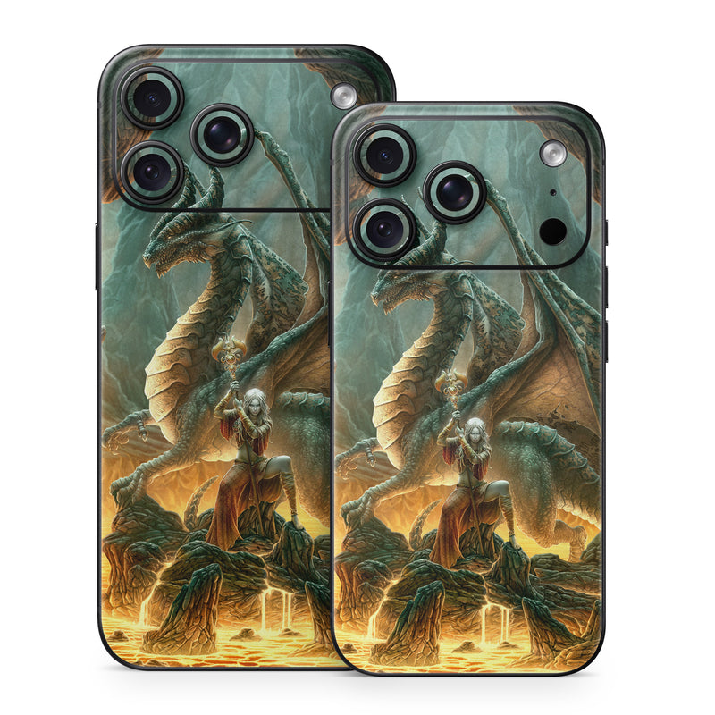 iPhone 18 Series Skin design of Dragon, Cg artwork, Mythology, Fictional character, Mythical creature, Art, Illustration, Cryptid, Sculpture, Demon, with black, green, red, gray, blue colors