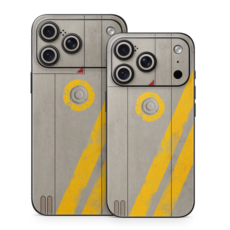 iPhone 18 Series Skin design of Yellow, Wall, Line, Orange, Design, Concrete, Font, Architecture, Parallel, Wood, with gray, yellow, red, black colors