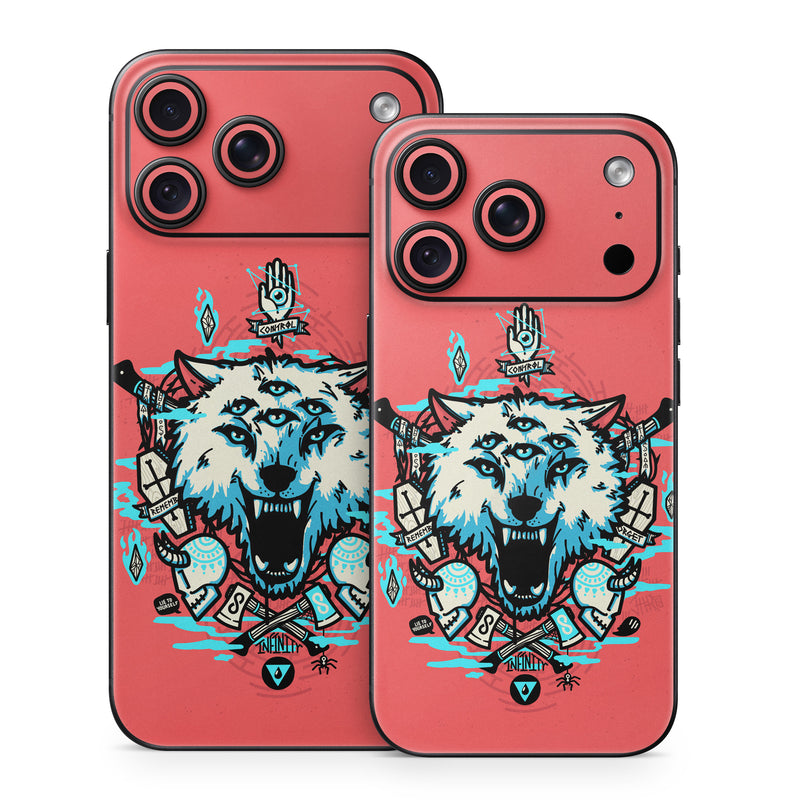 iPhone 18 Series Skin design of Graphic design, Illustration, Crest, Logo, T-shirt, Symbol, Font, Graphics, Emblem, Pattern, with red, blue, black, gray colors