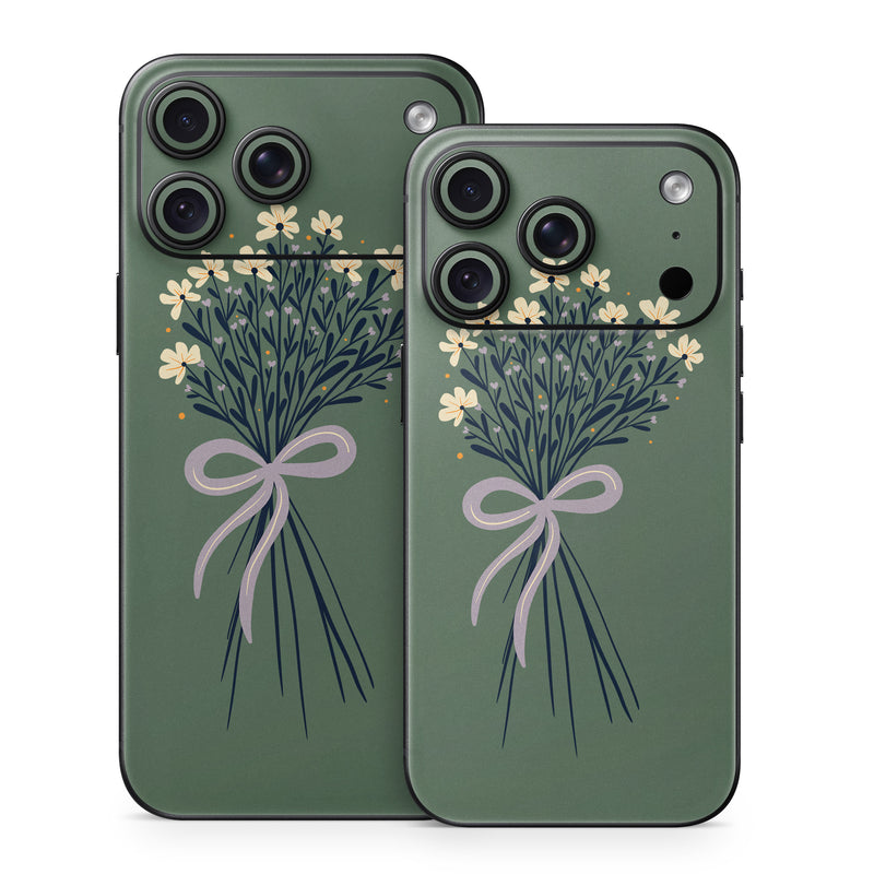 iPhone 18 Series Skin design of Flower, Plant, Twig, Tree, Art, Pedicel, Flowering plant, Grass, Petal, Illustration, with green, yellow, white, purple colors