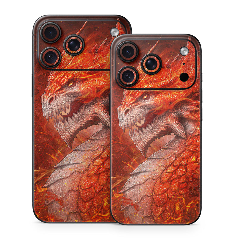 iPhone 18 Series Skin design of Fictional character, Cg artwork, Illustration, Art, Demon, Geological phenomenon, Mythical creature, Dragon, Cryptid, with red, orange, yellow colors
