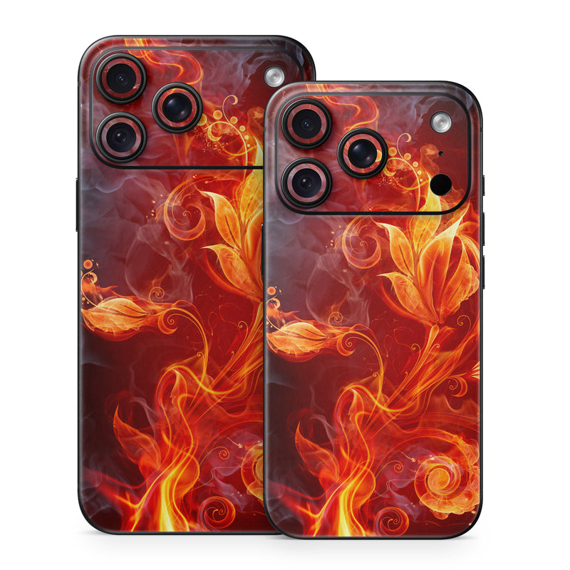 iPhone 18 Series Skin design of Flame, Fire, Heat, Red, Orange, Fractal art, Graphic design, Geological phenomenon, Design, Organism, with black, red, orange colors