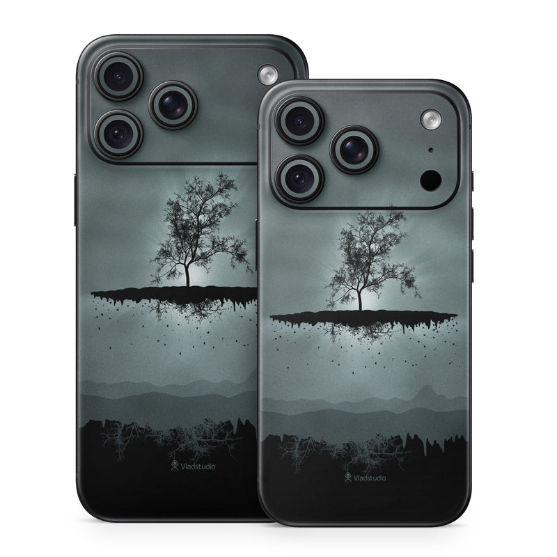 iPhone 18 Series Skin design of Reflection, Sky, Nature, Water, Black, Tree, Black-and-white, Monochrome photography, Natural landscape, Atmospheric phenomenon, with black, gray, blue colors