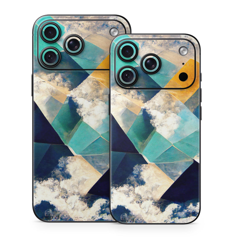 iPhone 18 Series Skin design of Daytime, World, Nature, Blue, Azure, Green, Triangle, Rectangle, Architecture, Art, with blue, yellow, white, green colors