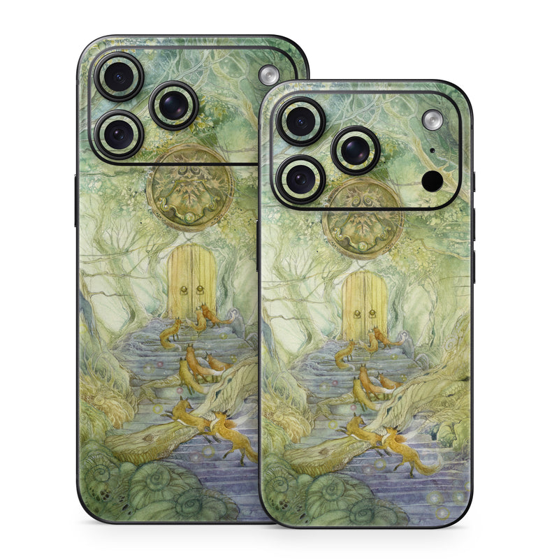 iPhone 18 Series Skin design of Painting, Art, Mythology, Visual arts, Watercolor paint, Organism, Fictional character, Modern art, Landscape, Acrylic paint, with green, brown, red, yellow, blue, purple colors