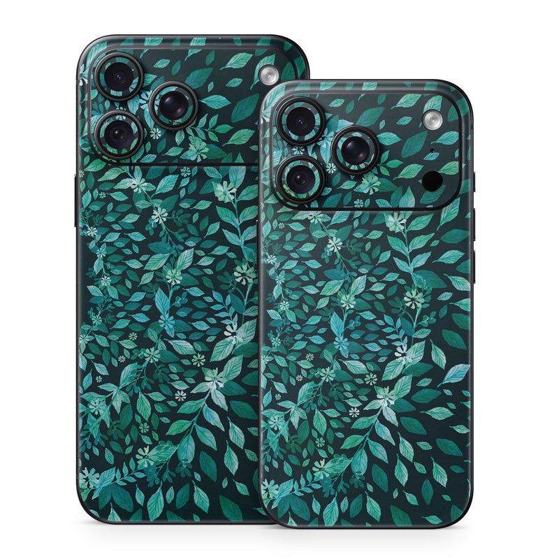 iPhone 18 Series Skin design of Green, Aqua, Organism, Turquoise, Natural environment, Teal, Marine biology, Water, Leaf, Plant, with black, green, white colors