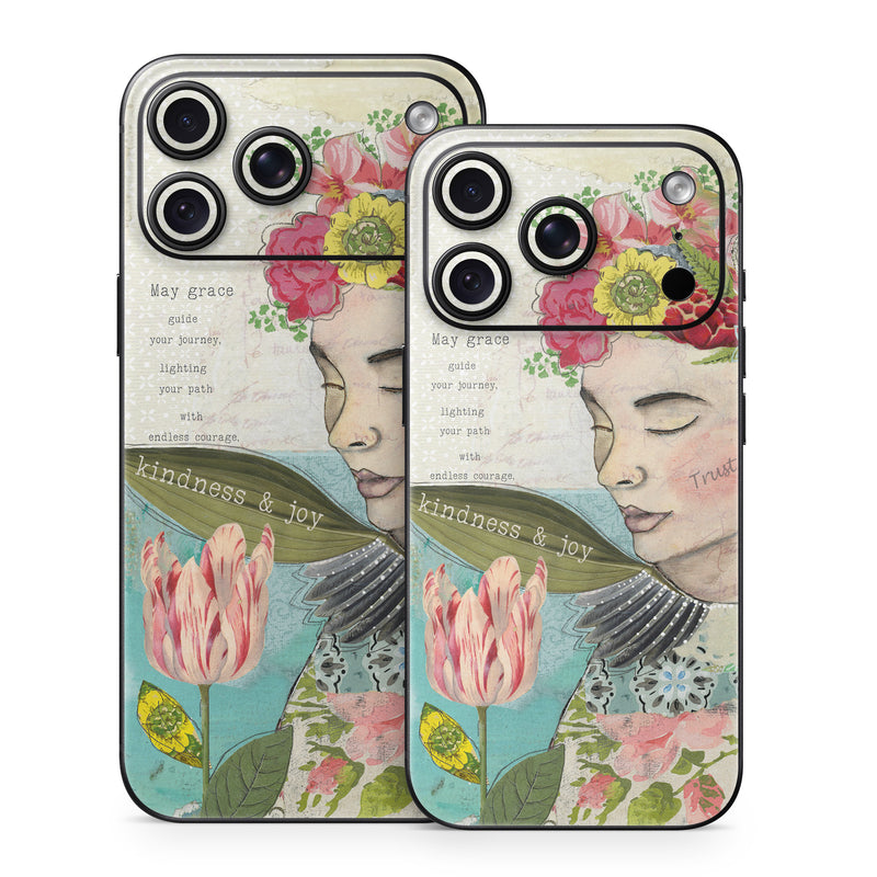 iPhone 18 Series Skin design of Flower, Plant, Botany, Petal, Textile, Creative arts, Pink, Art, Painting, Poster, with blue, green, yellow, red, pink, white colors