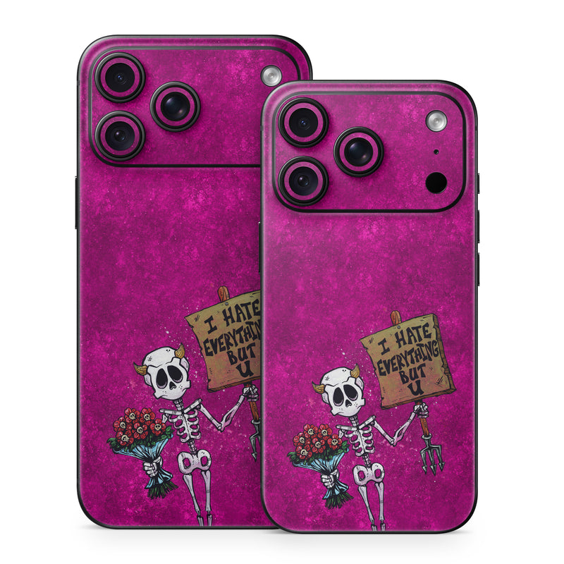 iPhone 18 Series Skin design of Purple, Pink, Violet, Magenta, Font, Tints and shades, Art, Electric blue, Skull, Rectangle, with white, gray, pink, red, green, brown, black colors