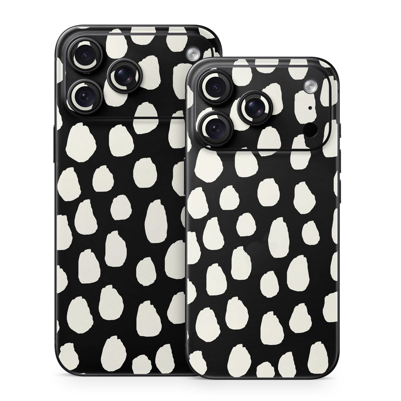 iPhone 18 Series Skin design of White, Black and white, Monochrome, Pattern, Polka dot, with black, white colors