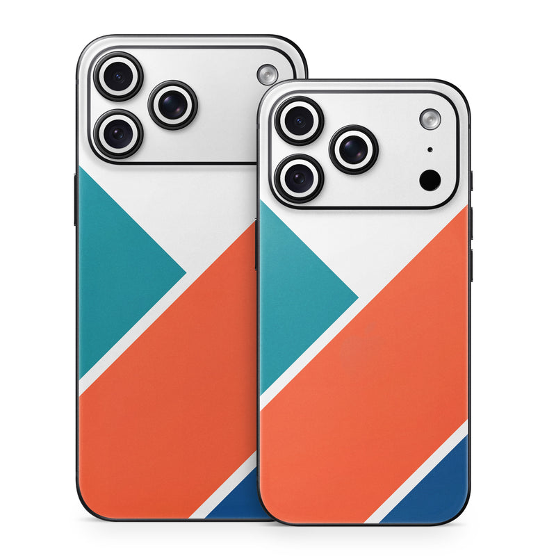 iPhone 18 Series Skin design of Blue, Orange, Line, Turquoise, Flag, Electric blue, Pattern, Parallel, with white, blue, red, orange, green colors
