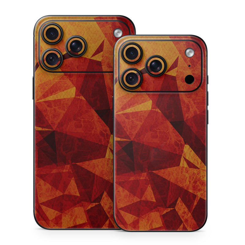 iPhone 18 Series Skin design of Orange, Red, Yellow, Triangle, Pattern, Amber, Design, Art, Visual arts, Modern art, with black, orange, yellow colors