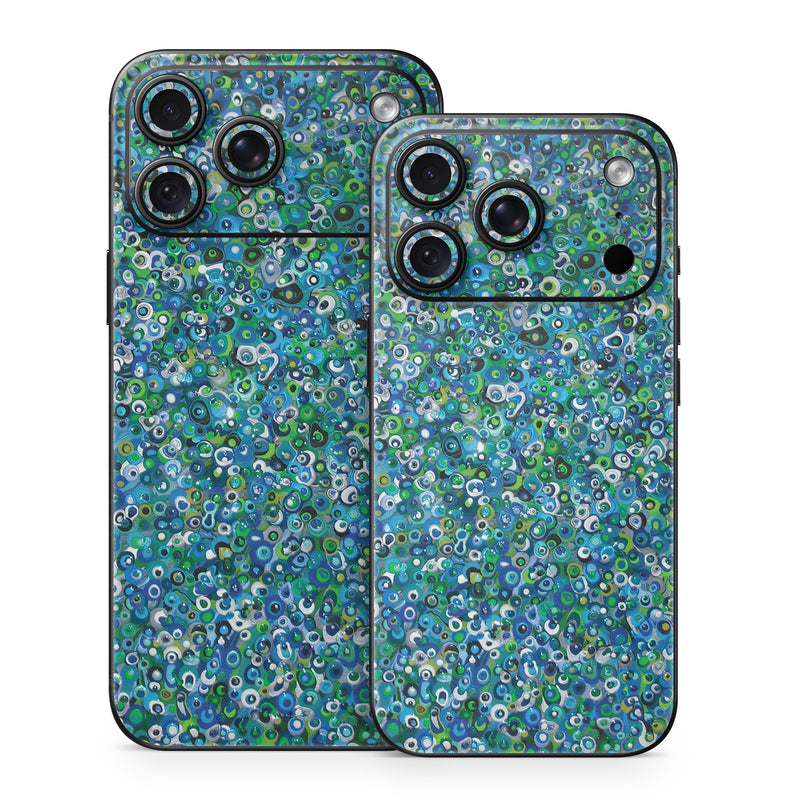 iPhone 18 Series Skin design of Blue, Plant, Glitter, with blue, green, white colors