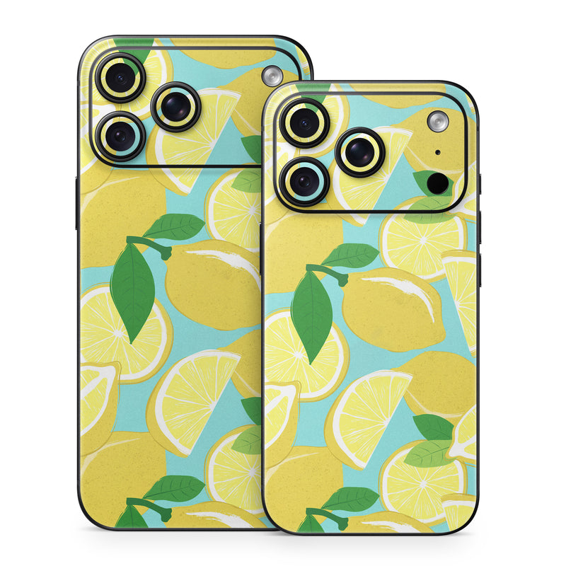 iPhone 18 Series Skin design of Citrus, Fruit, Citron, Sweet lemon, Lemon, Rangpur, Meyer lemon, Lemon peel, with yellow, green, white, blue colors