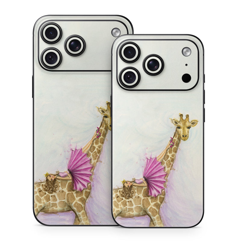 iPhone 18 Series Skin design of Giraffe, Giraffidae, Terrestrial animal, Pink, Wildlife, Snout, Fawn, Illustration, Watercolor paint, Magenta, with blue, brown, orange, pink colors