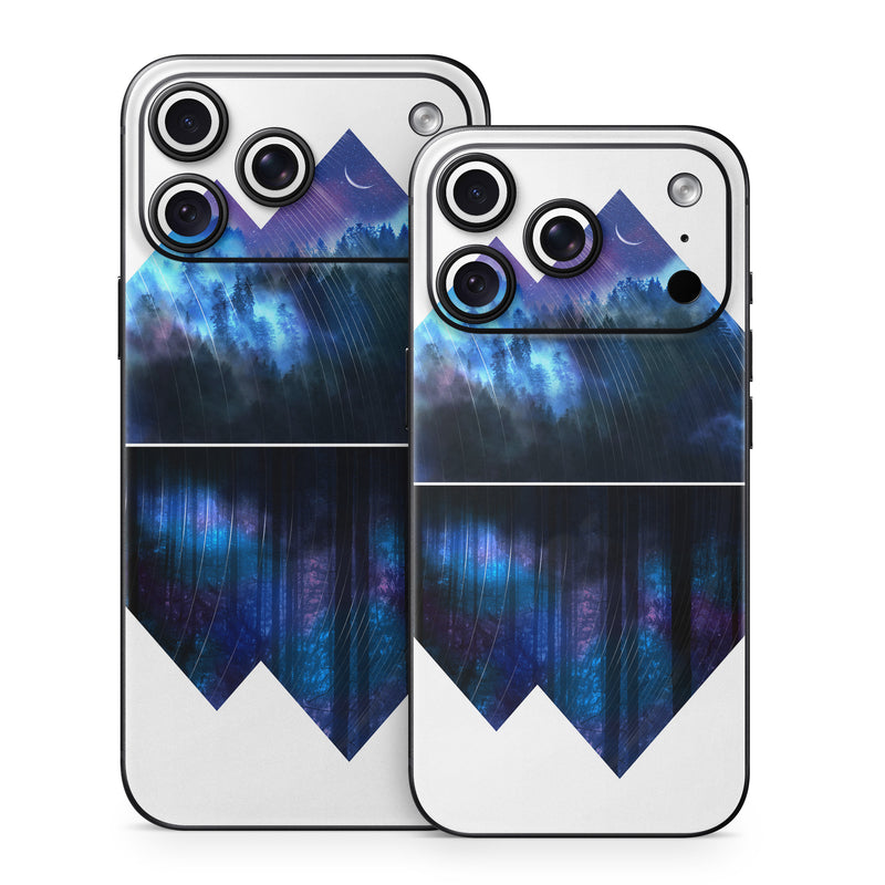 iPhone 18 Series Skin design of Blue, Cobalt blue, Pyramid, Pattern, Electric blue, Design, Fractal art, Sky, Triangle, Space, with white, blue, purple, black colors