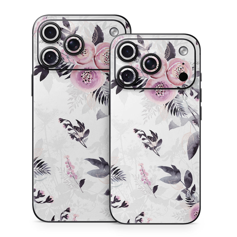 iPhone 18 Series Skin design of Pink, Pattern, Design, Floral design, Textile, Plant, Flower, Magenta, Petal, Wallpaper, with white, purple, pink, black, gray colors