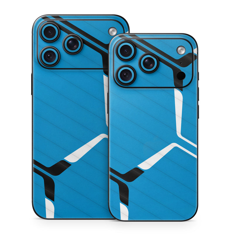 iPhone 18 Series Skin design of Azure, Triangle, Parallel, Font, Electric blue, Pattern, Symmetry, Table, Symbol, Logo, with blue, black, white colors