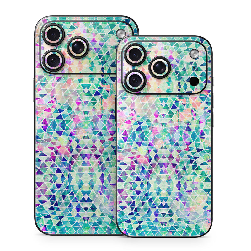 iPhone 18 Series Skin design of Pattern, Aqua, Line, Teal, Purple, Turquoise, Design, with white, blue, purple, orange, green colors