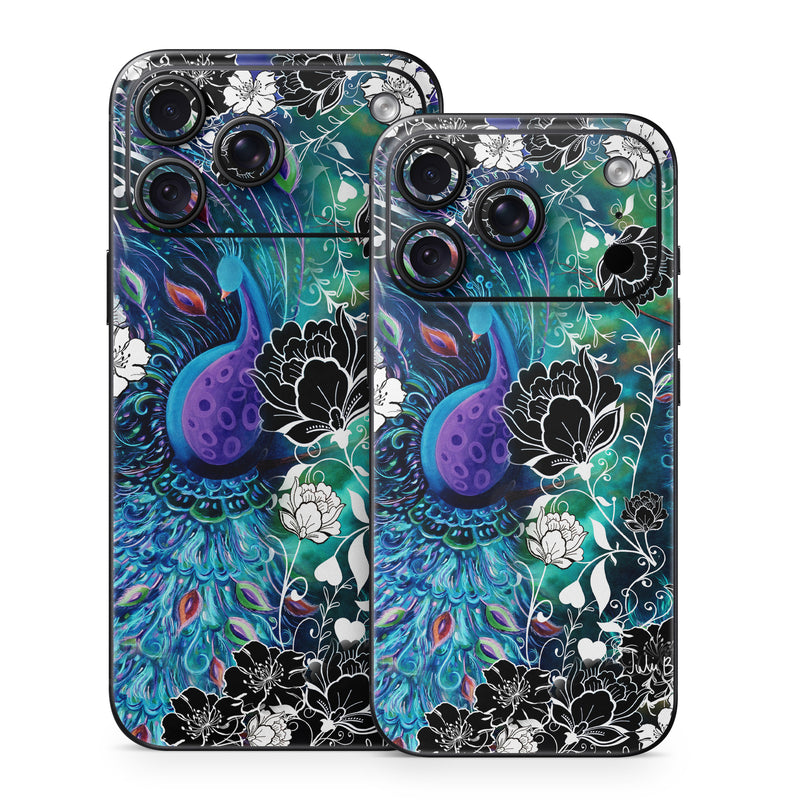 iPhone 18 Series Skin design of Pattern, Psychedelic art, Organism, Turquoise, Purple, Graphic design, Art, Design, Illustration, Fractal art, with black, blue, gray, green, white colors