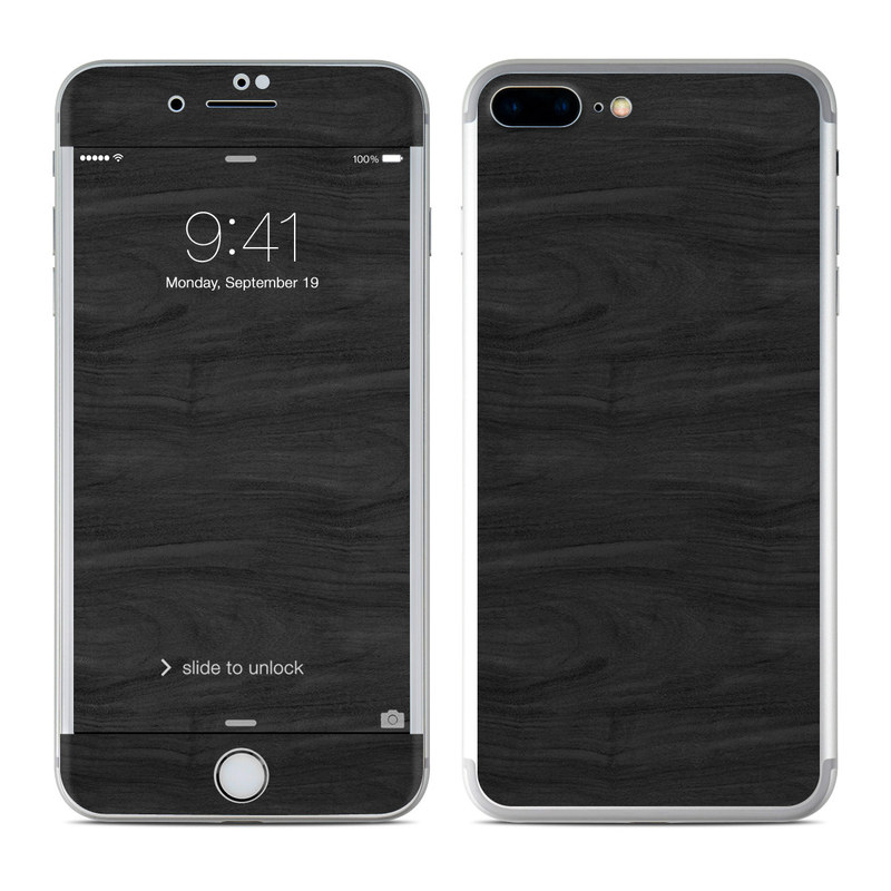 iPhone 7 Plus Skin design of Black, Brown, Wood, Grey, Flooring, Floor, Laminate flooring, Wood flooring with black colors