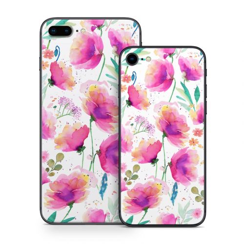 Abstract Pink Poppies iPhone 8 Series Skin
