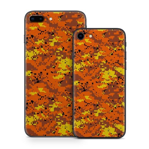 Digital Orange Camo iPhone 8 Series Skin