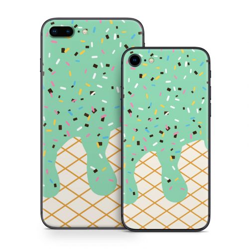 Mint Chocolate Chip Ice Cream Drip iPhone 8 Series Skin