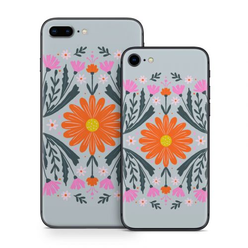 Pink and Orange Flowers iPhone 8 Series Skin