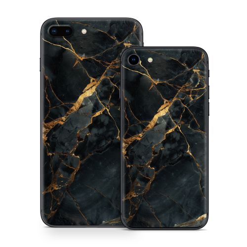 Repaired Black Marble iPhone 8 Series Skin
