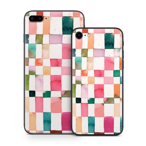 Watercolor Squares iPhone 8 Series Skin