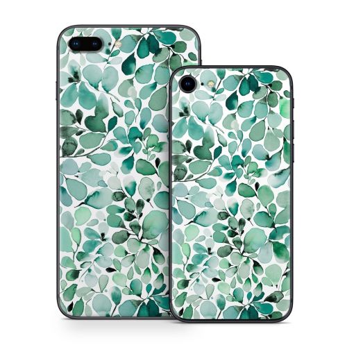 Watercolor Eucalyptus Leaves iPhone 8 Series Skin
