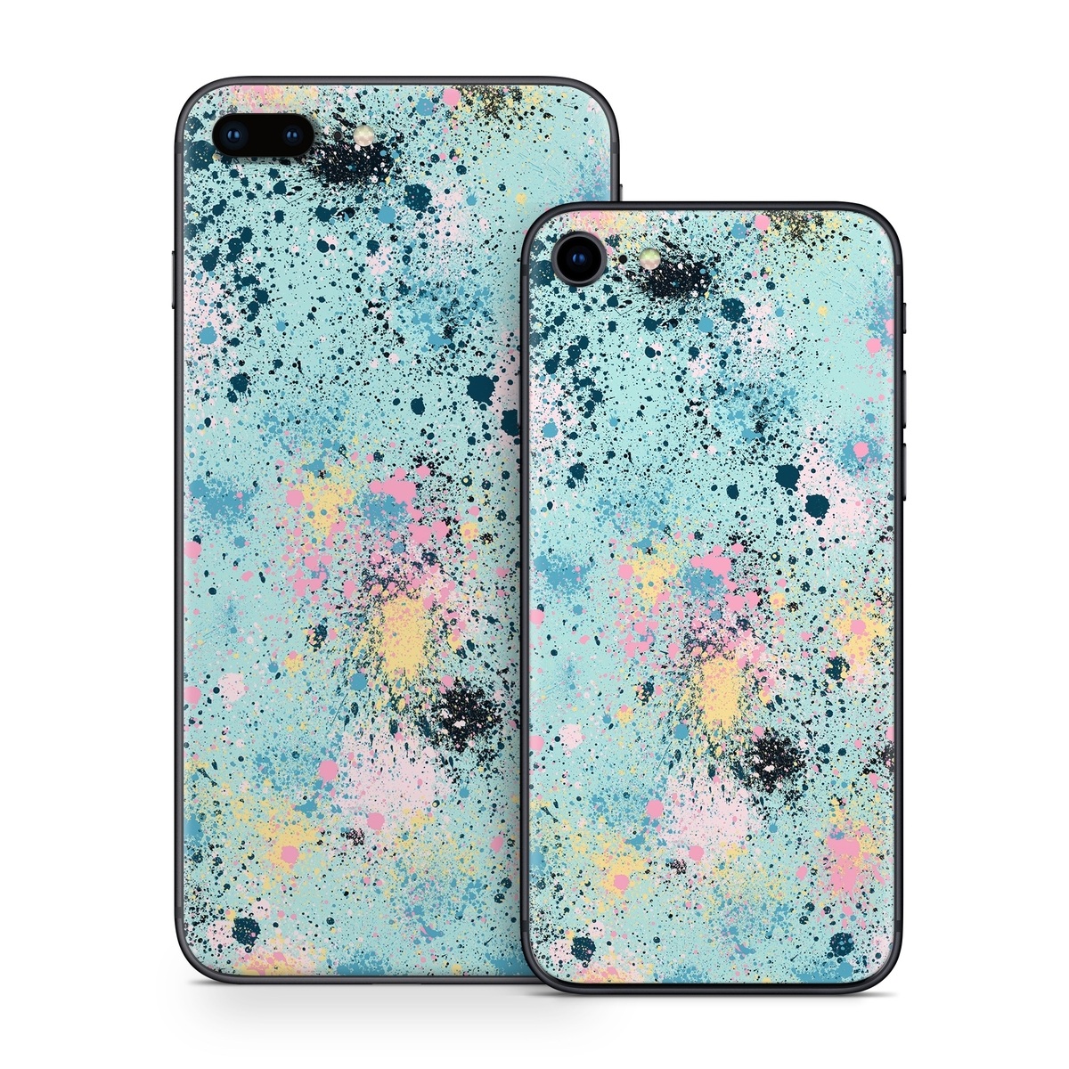 iPhone 8 Series Skin design of Colorfulness, Art, Paint, Aqua, Art paint, Pattern, Tints and shades, Magenta, Electric blue, Creative arts, with blue, black, pink, yellow colors