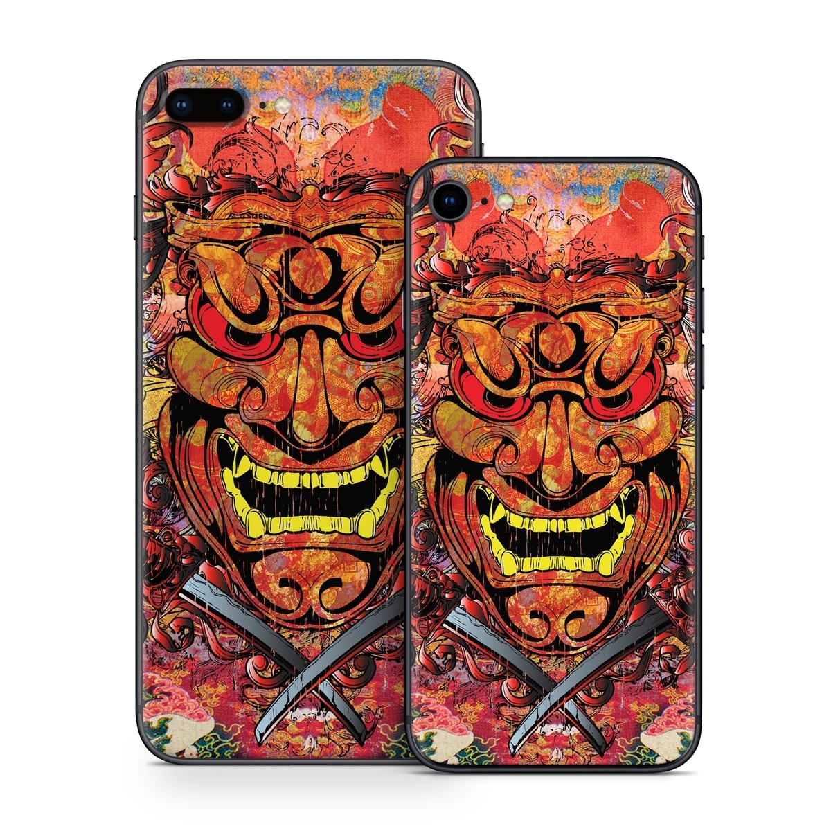 iPhone 8 Series Skin design of Art, Psychedelic art, Visual arts, Illustration, Fictional character, Demon, with red, orange, yellow colors