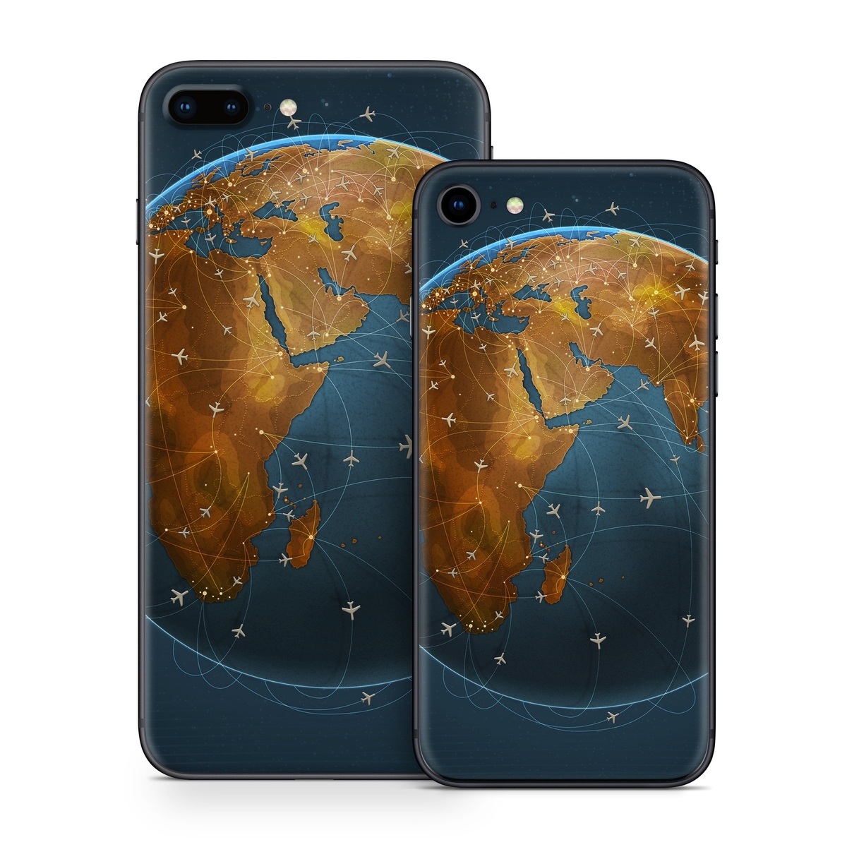 iPhone 8 Series Skin design of Planet, Earth, Astronomical object, World, Atmosphere, Globe, Space, Sky, Astronomy, Circle, with blue, yellow, brown colors
