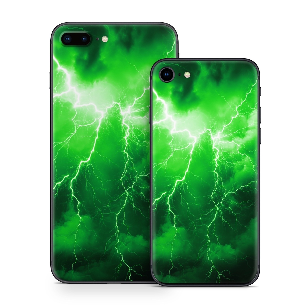 iPhone 8 Series Skin design of Water, Atmosphere, Thunder, Light, Green, Sky, Natural environment, Natural landscape, Electricity, Organism, with black, green colors