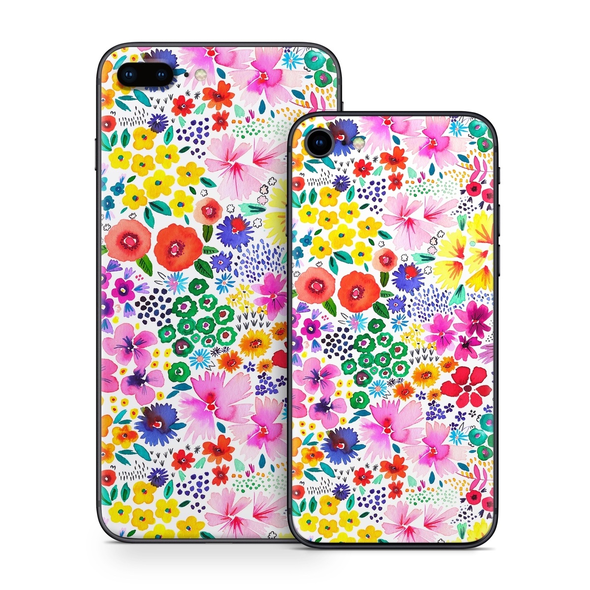 iPhone 8 Series Skin design of Colorfulness, Flower, Pink, Art, Magenta, Pattern, Creative arts, Petal, Symmetry, Electric blue, with white, pink, green, red, blue, purple, yellow, orange colors
