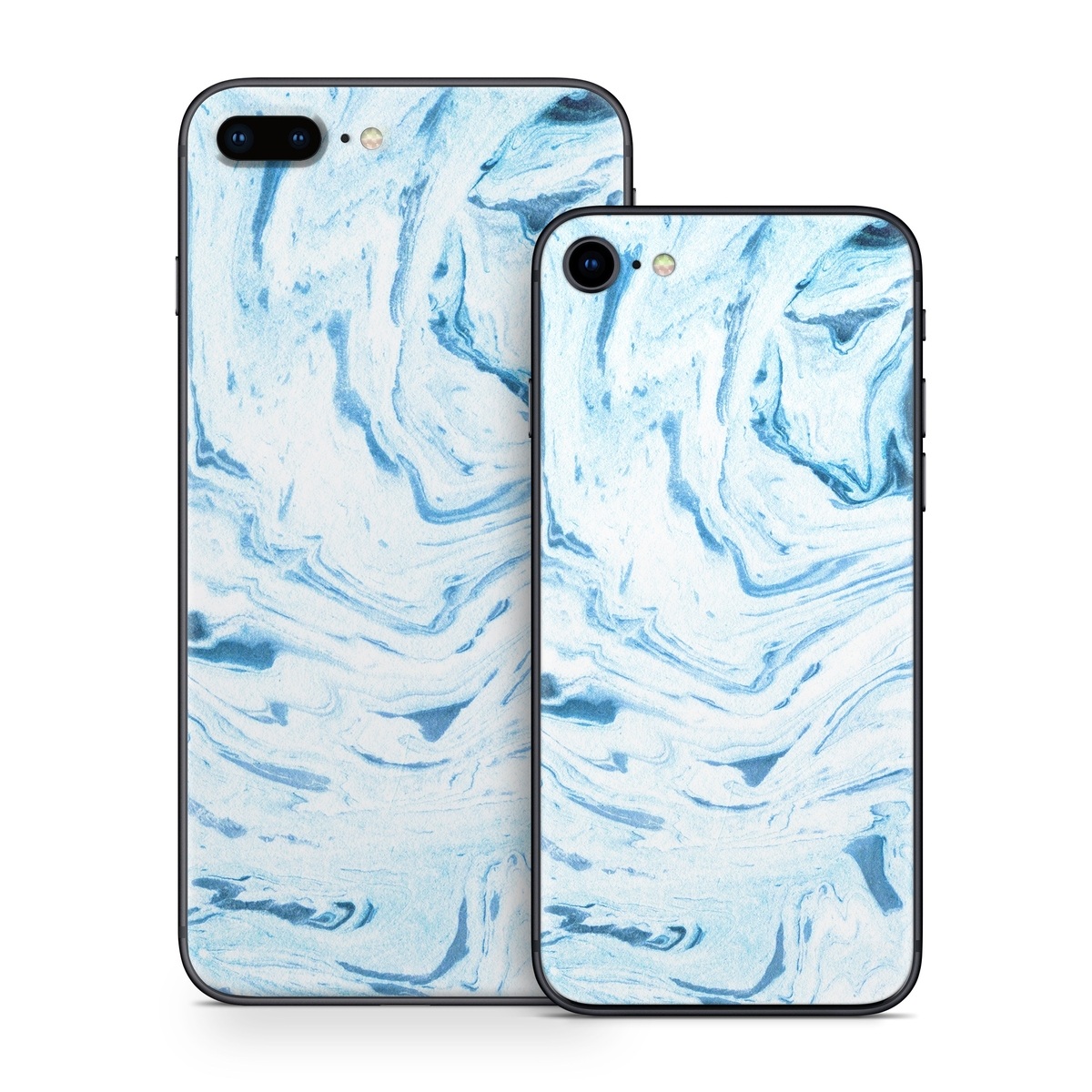 iPhone 8 Series Skin design of Water, Aqua, Wind wave, Drawing, Painting, Wave, Pattern, Art, with blue colors