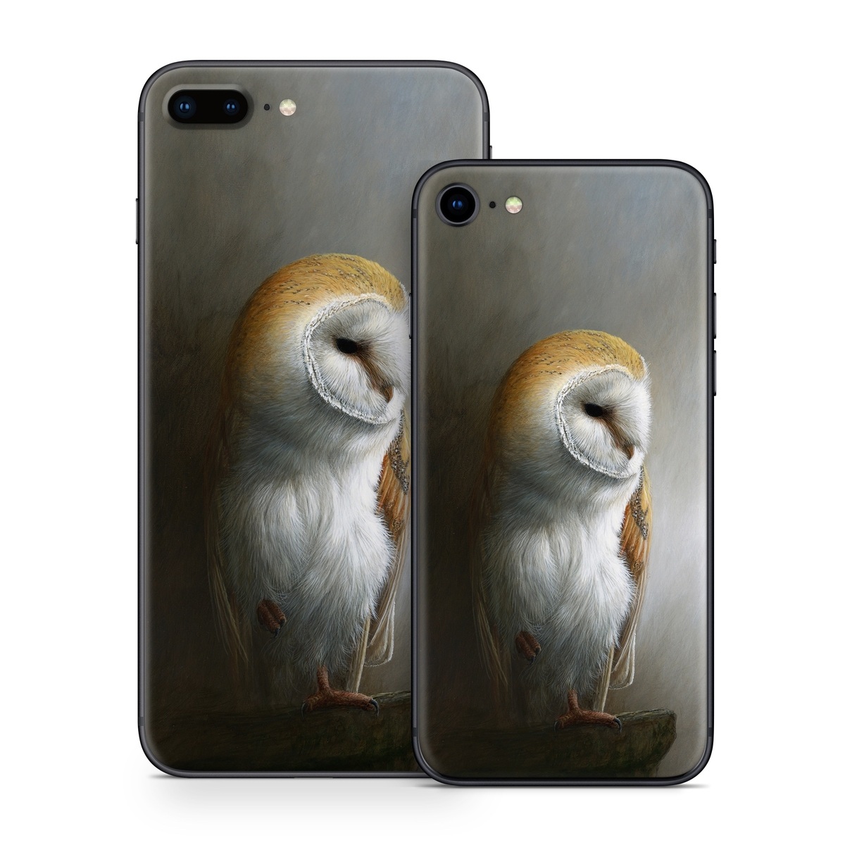 iPhone 8 Series Skin design of Barn owl, Owl, Bird, Bird of prey, Beak, Wildlife, with yellow, white, orange, brown colors