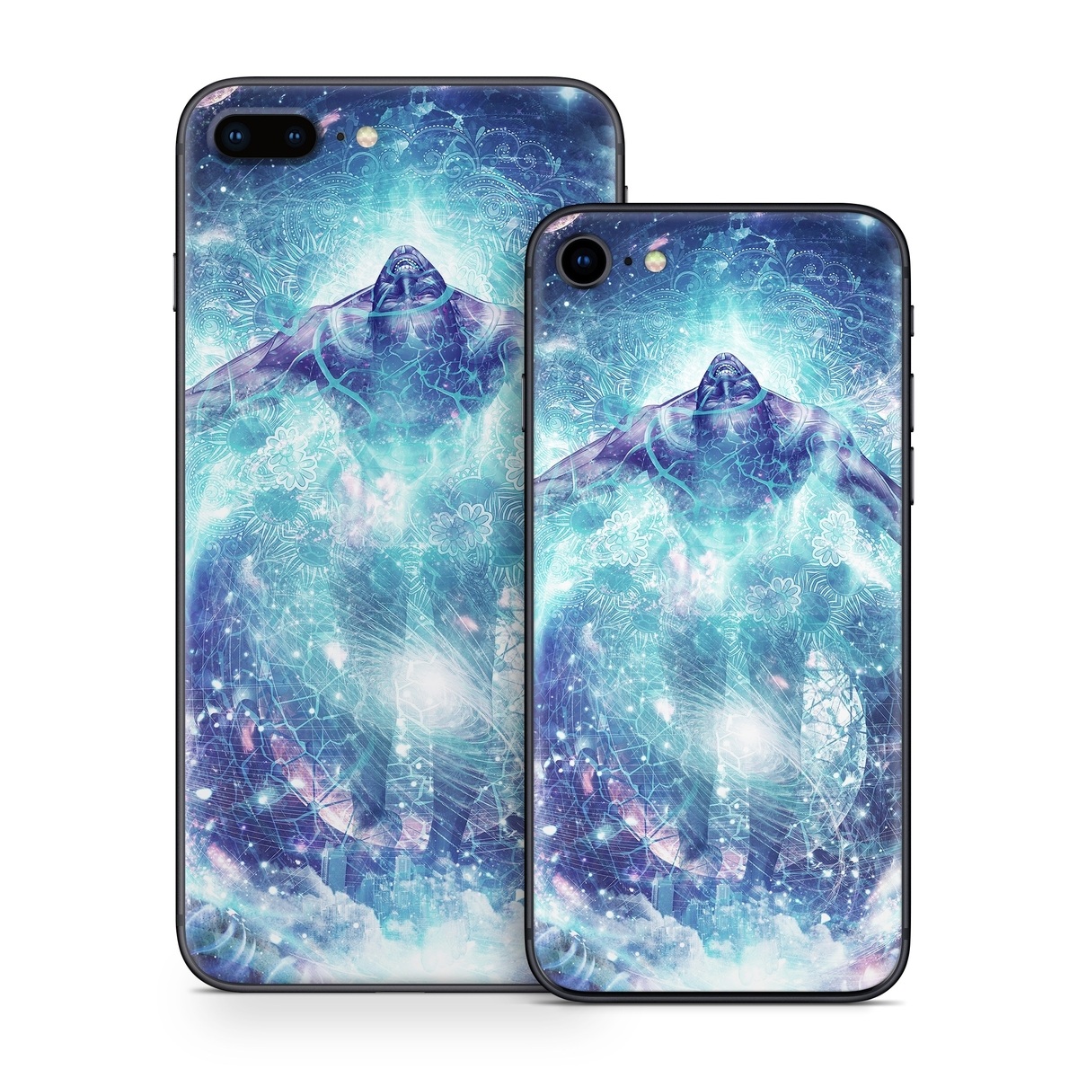 iPhone 8 Series Skin design of Outer space, Astronomical object, Universe, Space, Sky, Atmosphere, Fractal art, Nebula, Science, Star, with blue, black, red, yellow, white colors