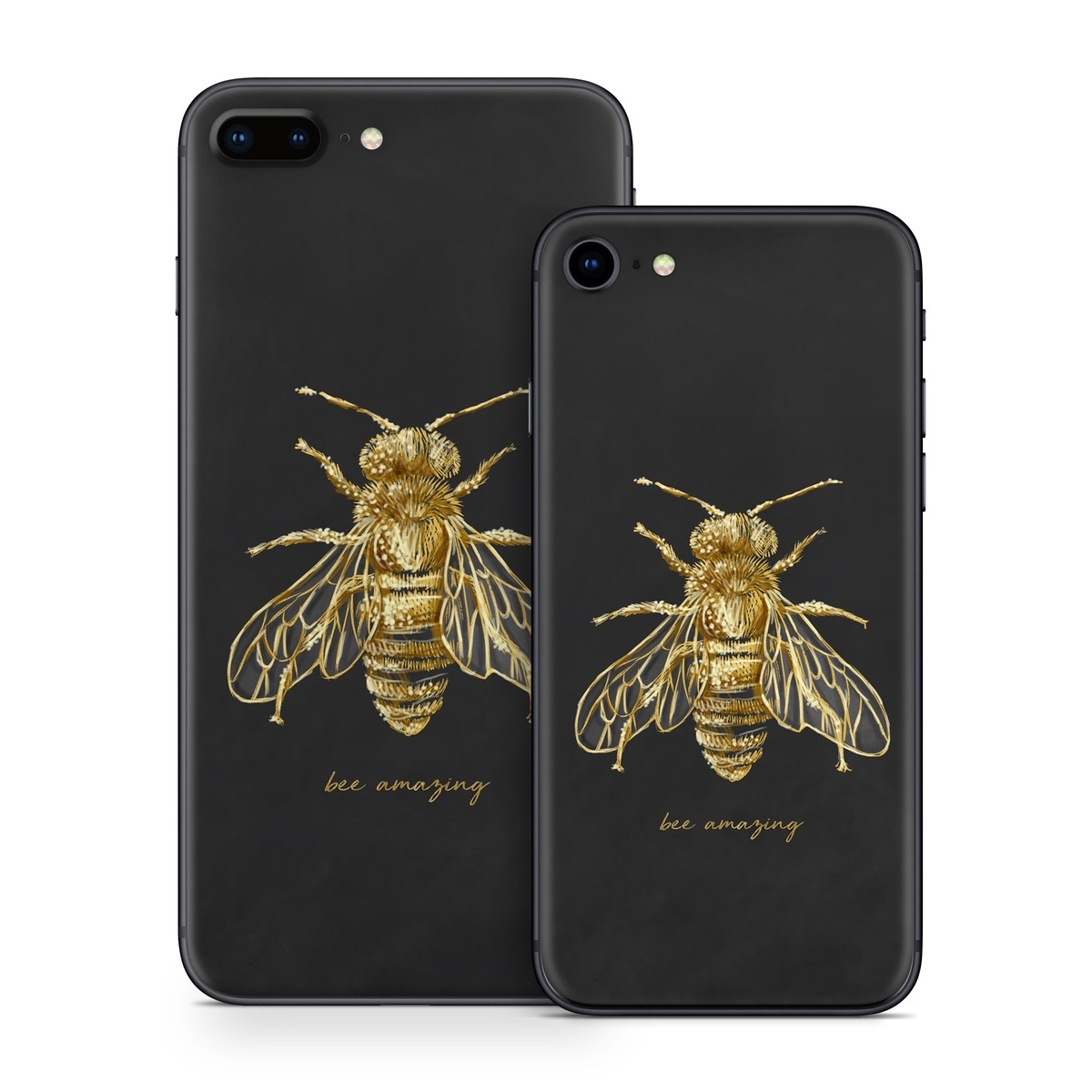 iPhone 8 Series Skin design of Insect, Invertebrate, Membrane-winged insect, Arthropod, Pest, Net-winged insects, Bee, Cicada, Macro photography, Pollinator, with black, yellow, white colors
