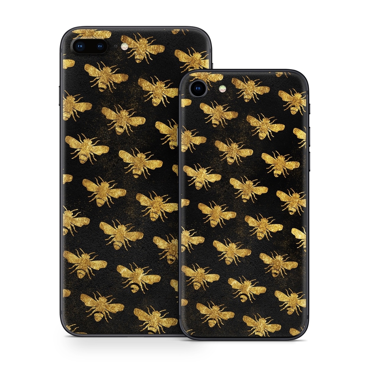 iPhone 8 Series Skin design of Pattern, Yellow, Flower, Design, Plant, Wildflower, Textile, Metal, with black, yellow colors