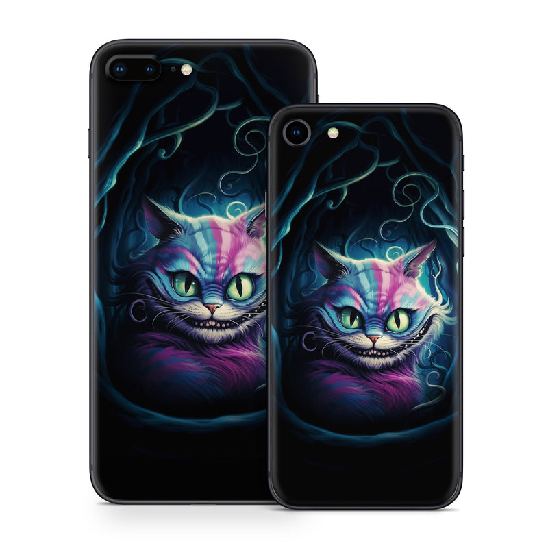 iPhone 8 Series Skin design of Roar, Liquid, Art, Creative arts, Electric blue, Felidae, Gas, Darkness, Magenta, Whiskers, with black, blue, purple, green, gray colors
