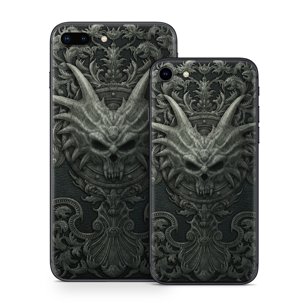  Skin design of Demon, Dragon, Fictional character, Illustration, Supernatural creature, Drawing, Symmetry, Art, Mythology, Mythical creature, with black, gray colors