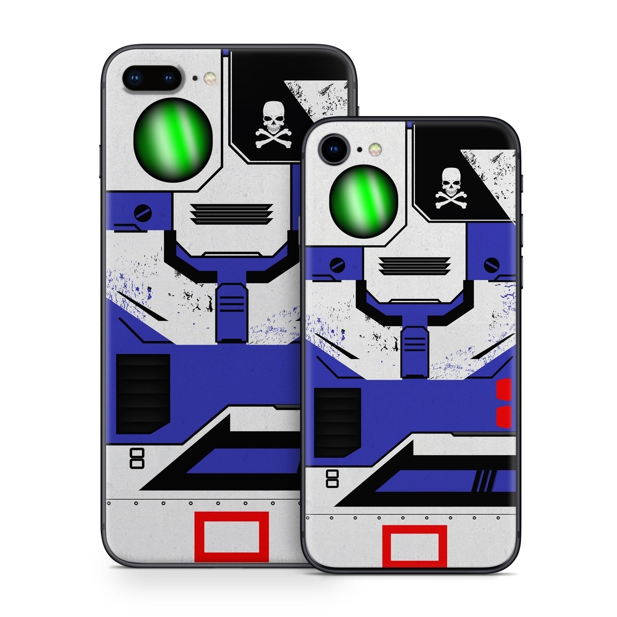 iPhone 8 Series Skin design of Floppy disk, Technology, Electric blue, Fictional character, with white, blue, black, gray colors