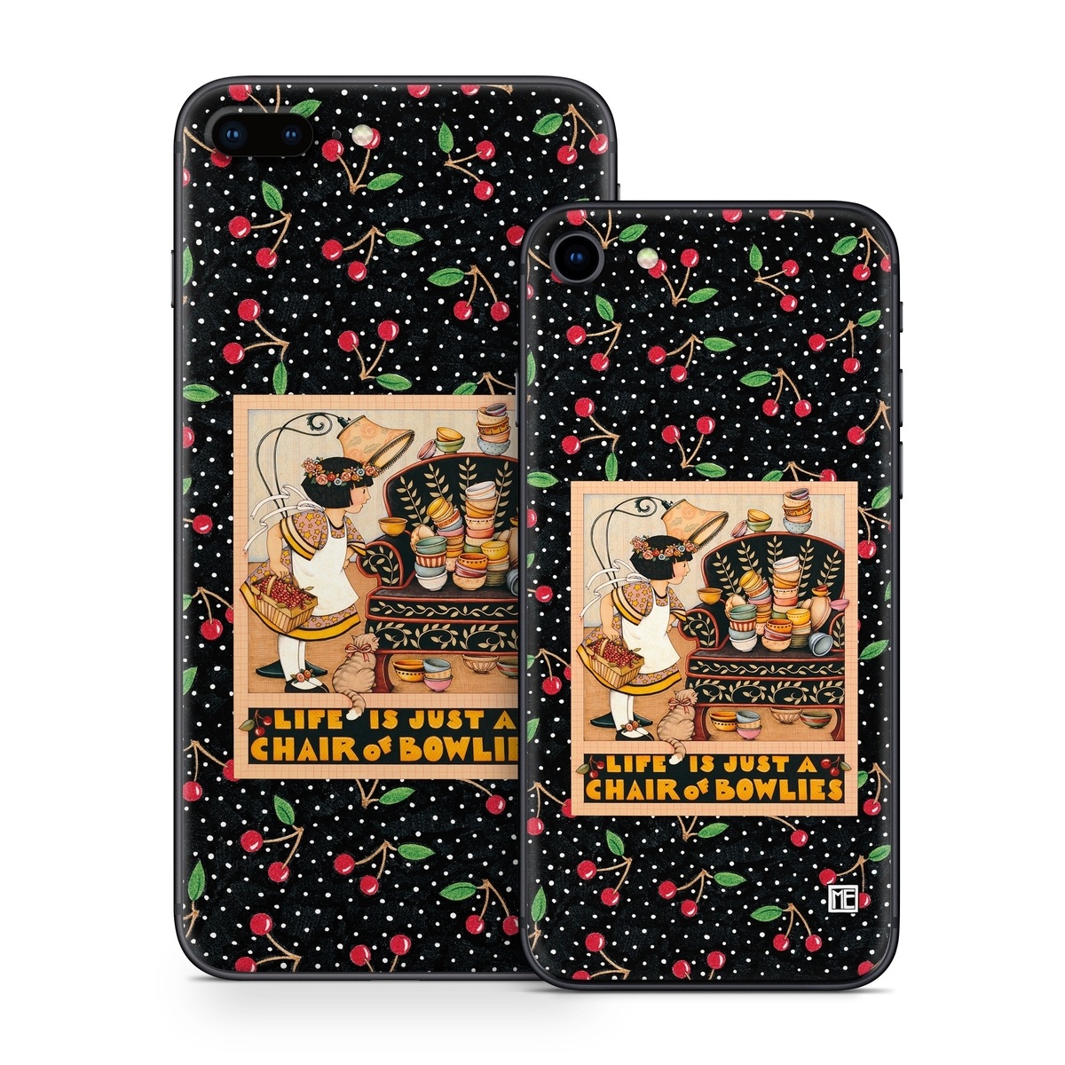 iPhone 8 Series Skin design of Poster, Illustration, Christmas eve, Christmas, Art, with black, red, green, orange, yellow colors