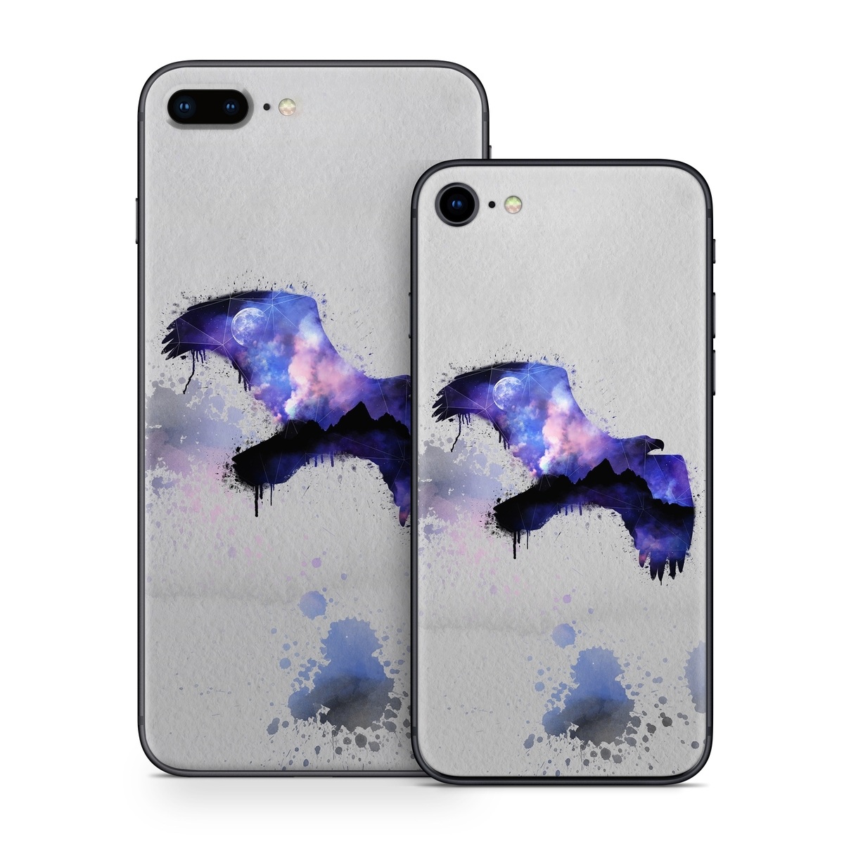 iPhone 8 Series Skin design of Blue, Watercolor paint, Purple, Water, Graphic design, Illustration, Art, Ink, Painting, Electric blue, with gray, white, blue, black, purple colors