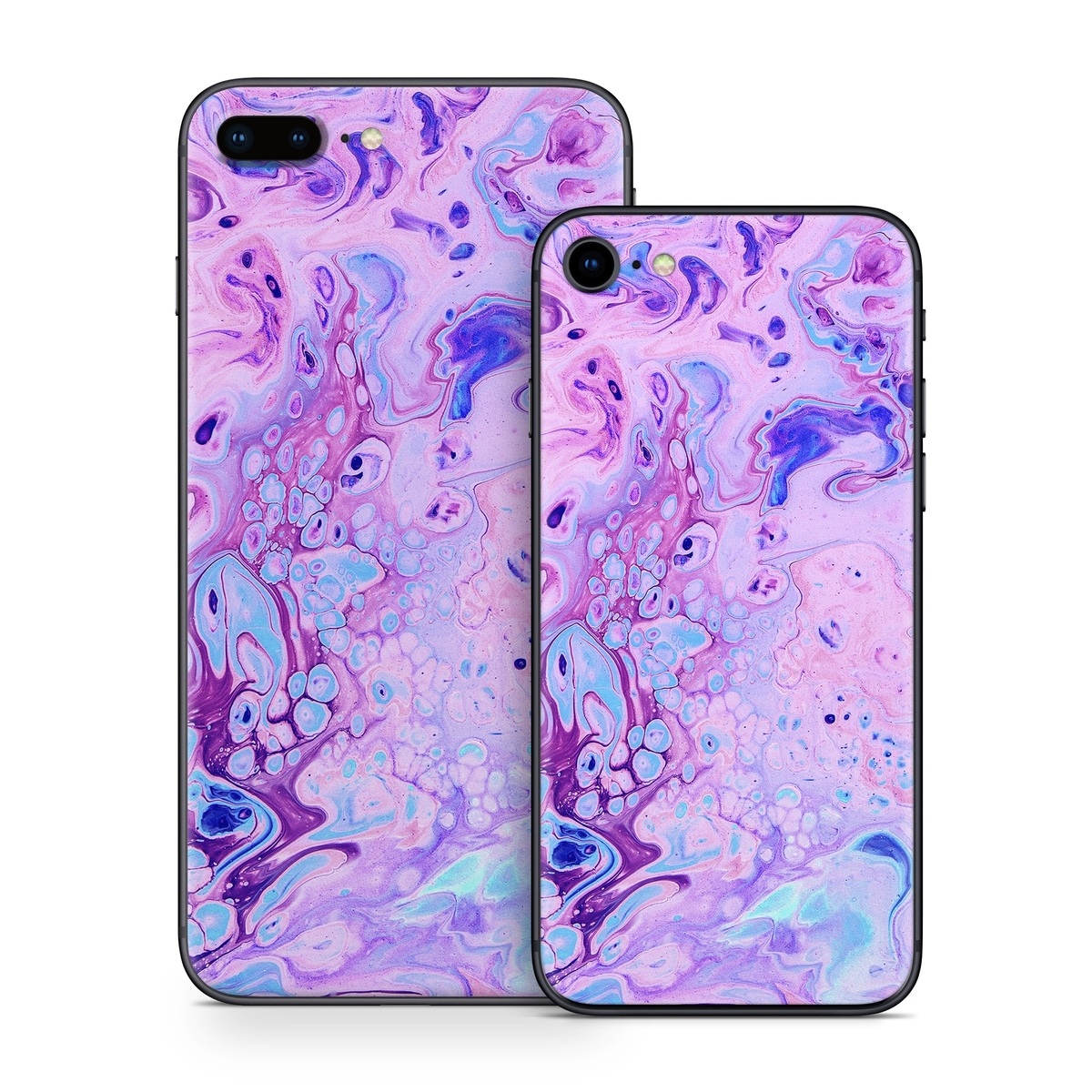 iPhone 8 Series Skin design of Purple, Violet, Lilac, Art, Pattern, Modern art, Painting, Visual arts, Acrylic paint, Magenta, with pink, purple, blue colors
