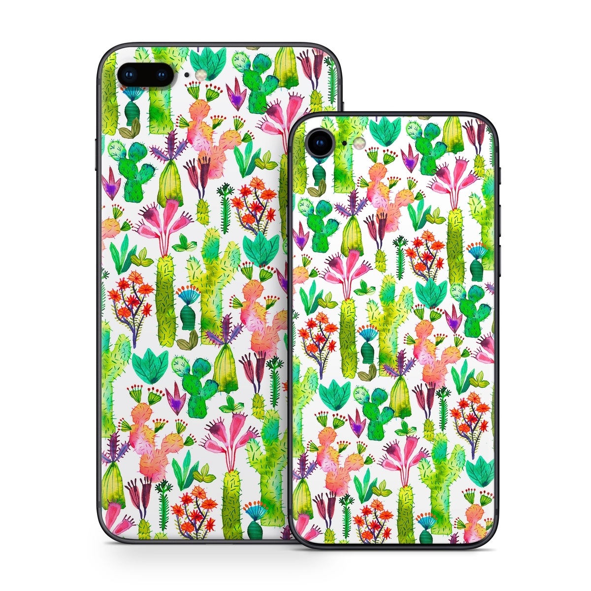 iPhone 8 Series Skin design of Pattern, Floral design, Plant, Wildflower, Wrapping paper, with white, green, red, purple, pink, black colors
