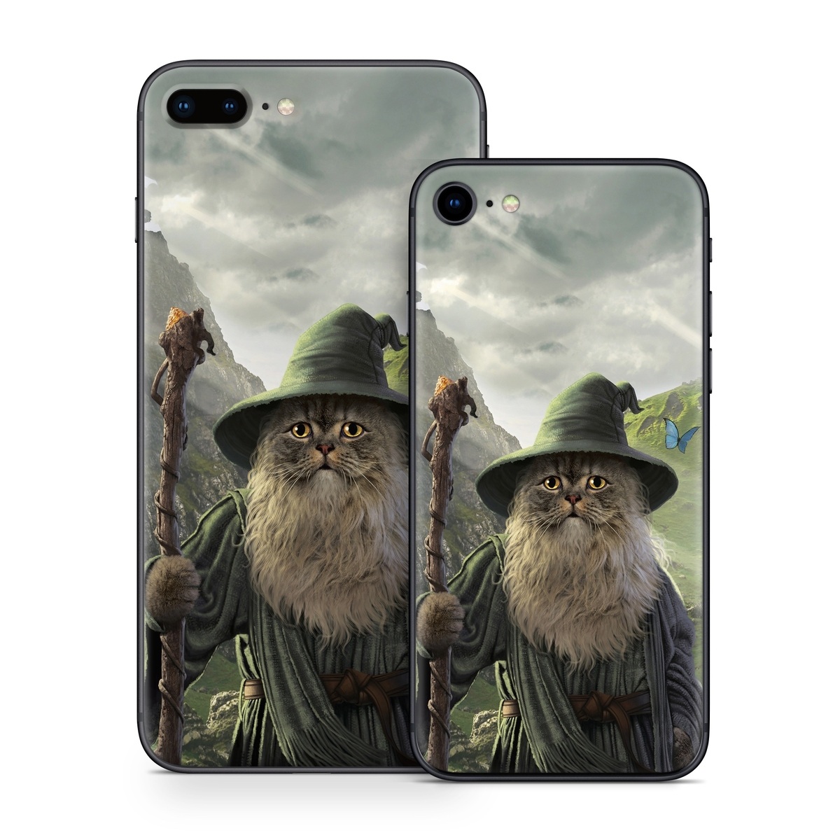iPhone 8 Series Skin design of Beard, Facial hair, Illustration, Mythology, Magician, Fictional character, Cg artwork, Games, Art, with green, gray, brown, blue, green, white, yellow, black colors
