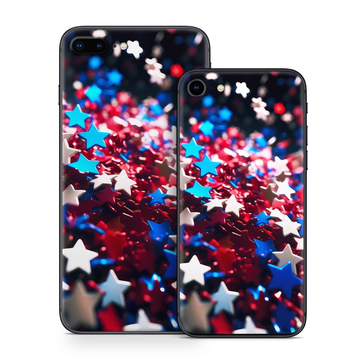 iPhone 8 Series Skin design of Colorfulness, Petal, Plant, Magenta, Font, Electric blue, Event, Close-up, Macro photography, Flowering plant, with red, blue, white, black colors